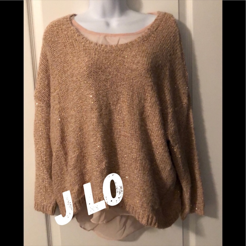 🔥🔥J LO sweater lined with sheer tank, worn 1x🔥